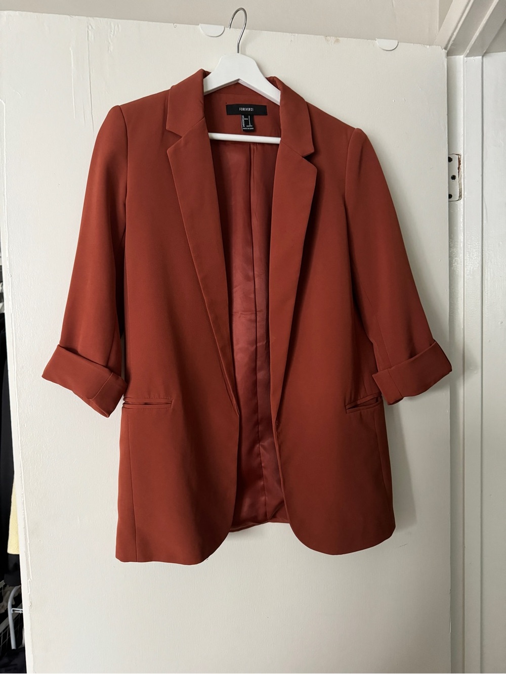 Forever 21 Rust Open-Front Blazer